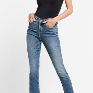Express Mid- Rise Medium Wash Skyscraper Jeans - Size - 4 Long